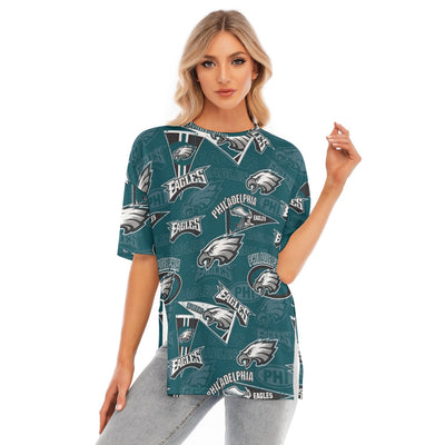 Philadelphia Eagles Women's Short Sleeve Hem Split T-Shirt