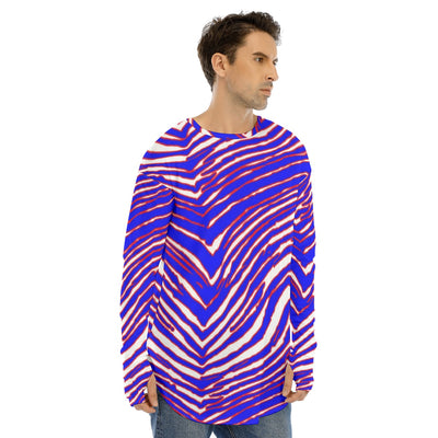 Camiseta de manga larga sin dedos para hombre con estampado de cebra de los Buffalo Bills de la NFL