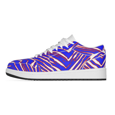 Zapatos de fútbol americano de la NFL Buffalo Bills Zubaz con estampado de cebra y costuras de cuero Low State