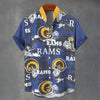 Los Angeles Rams Stand Collar Shirt|110GSM Imitation Flax