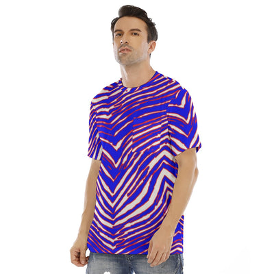 Camiseta de manga corta con estampado de cebra de los Buffalo Bills de la NFL para hombre con bolsillo en el pecho