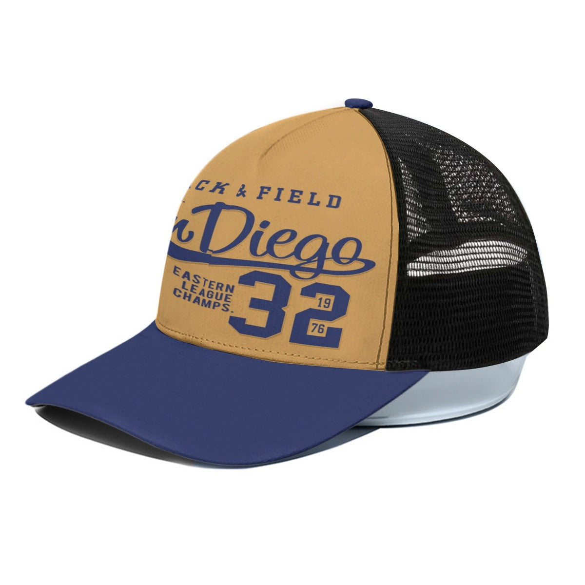 San Diego orange Unisex Trucker Hat With Black Half-mesh - Jacketon