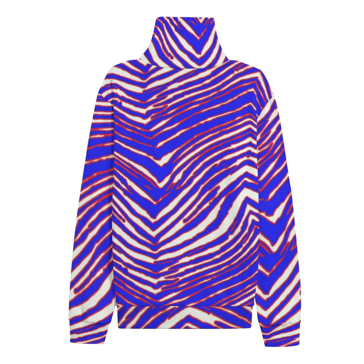 Suéter de punto de cuello alto unisex con estampado de cebra de los Buffalo Bills de la NFL