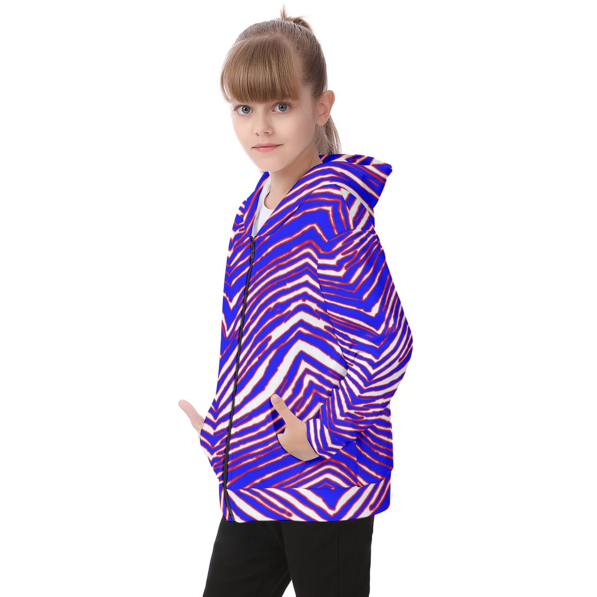 Buffalo Bills zubaz Kid's Heavy Fleece Zip Up Hoodie