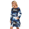 Nfl Football Dallas Cowboys tie dye  Women's Crew Neck Dress