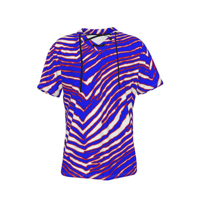 Camiseta de manga corta con estampado de cebra de los Buffalo Bills de la NFL para hombre con lazo en el cuello