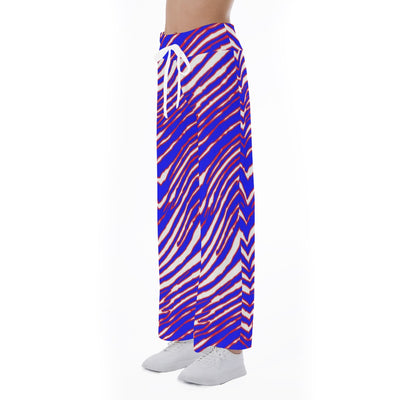 Pantalones rectos de cintura alta para mujer con estampado de cebra de los Buffalo Bills de la NFL