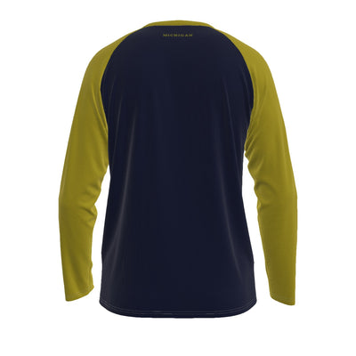 Camiseta de manga larga con mangas raglán de los Wolverines de la Universidad de Michigan