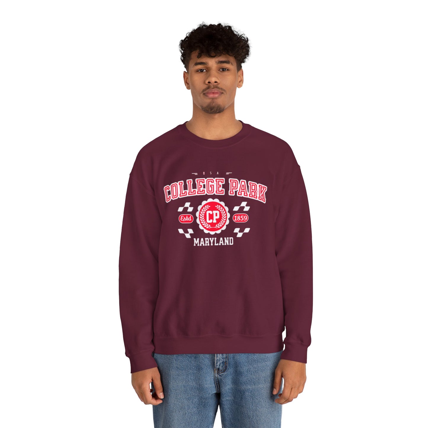 Vintage College Park Maryland Athletic Sports Design varsity sweater Crewneck Sweatshirt - Jacketon