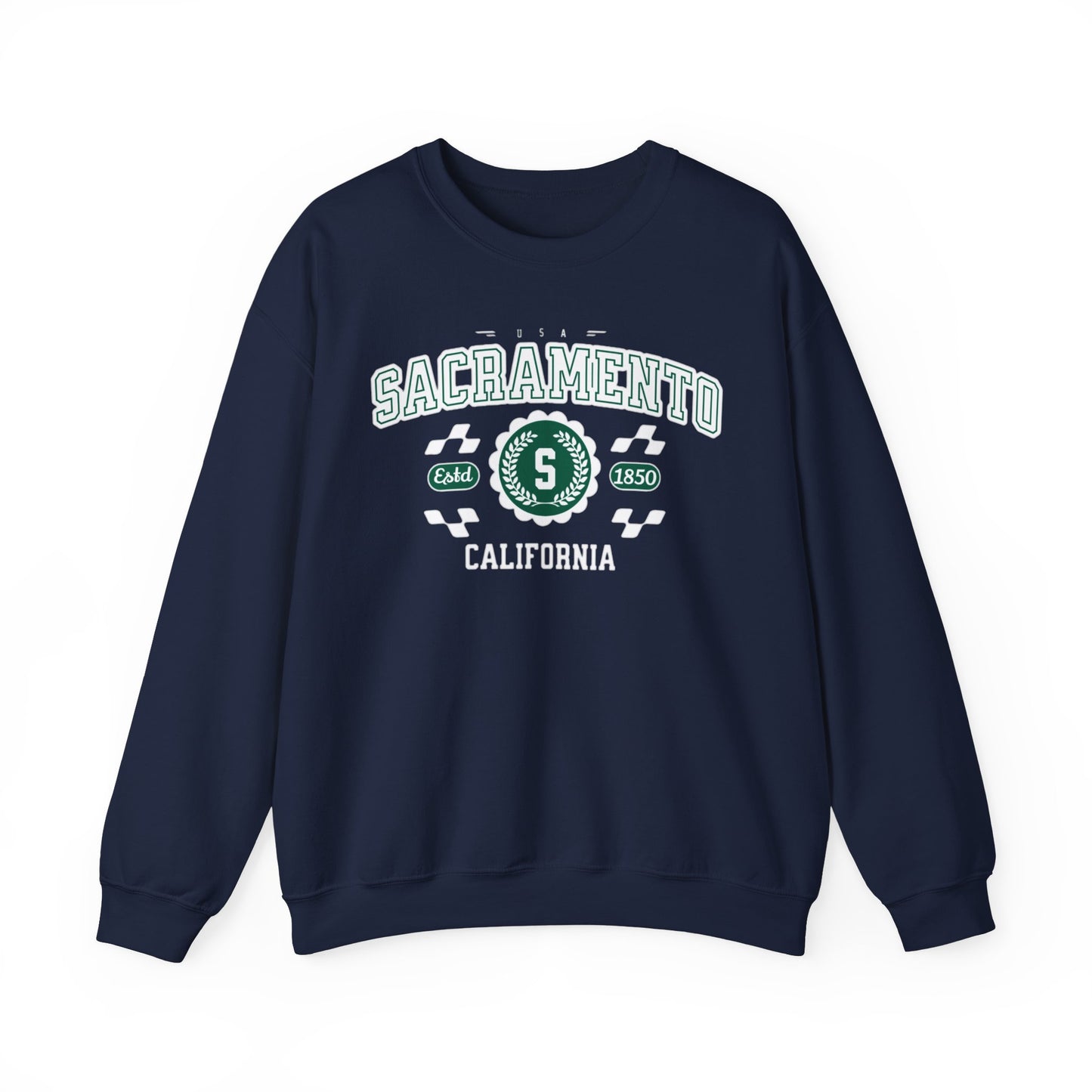 Vintage Sacramento California Athletic Sports Design varsity pullover sweater Crewneck Sweatshirt - Jacketon