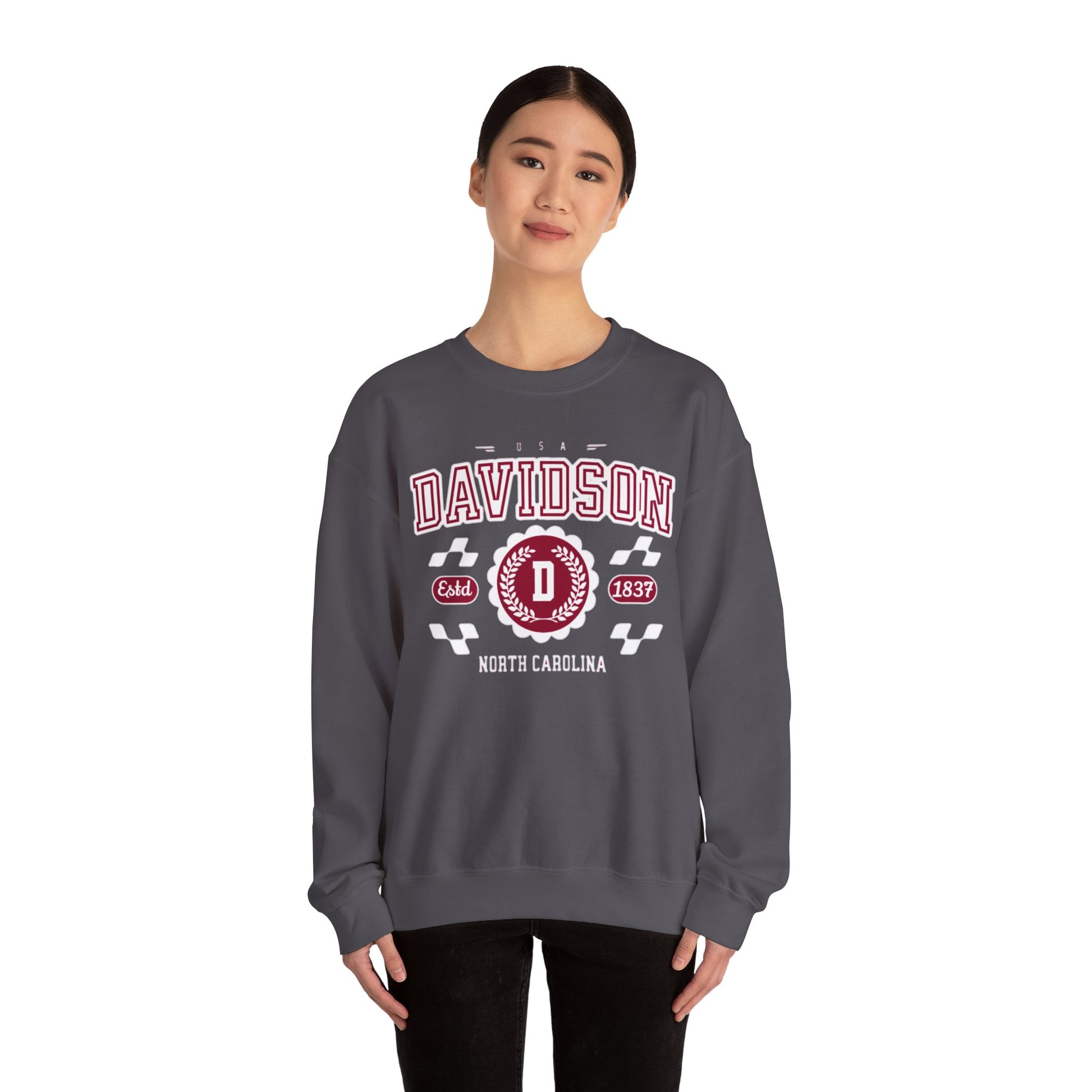 Vintage Davidson North Carolina NC Athletic Sports Design varsity pullover sweater  Crewneck Sweatshirt - Jacketon