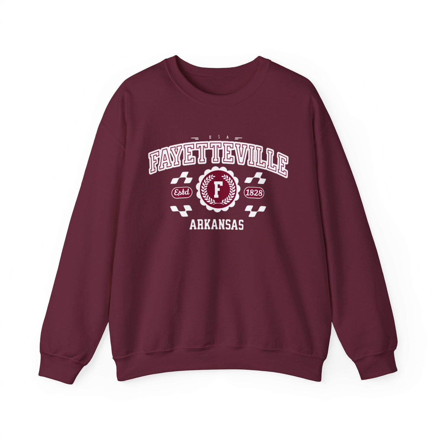 Vintage Fayetteville Arkansas AR Athletic Sports Design varsity pullover sweater Crewneck Sweatshirt - Jacketon