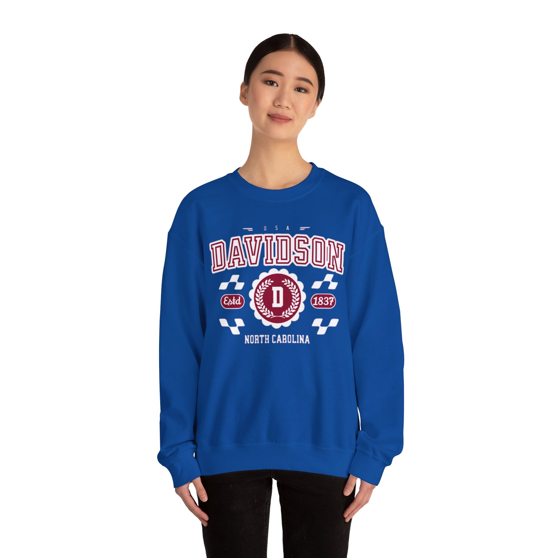 Vintage Davidson North Carolina NC Athletic Sports Design varsity pullover sweater  Crewneck Sweatshirt - Jacketon