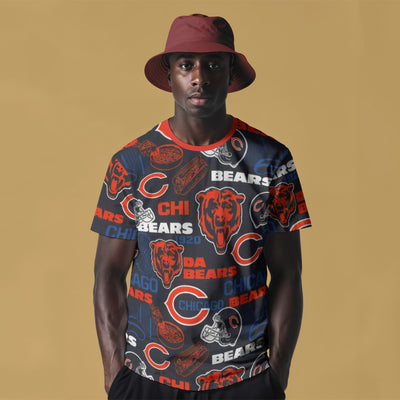 All Over Print Chicago Bears T Shirt for Men and Women