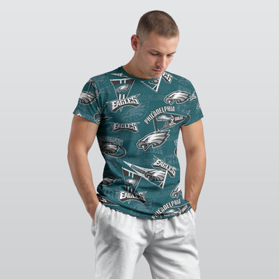 All Over Print Philadelphia Eagles T Shirt for Casual Wear