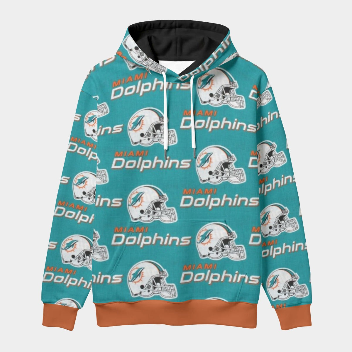 Miami Dolphins Classic Pullover Hoodie with Front Pocket and Drawstring