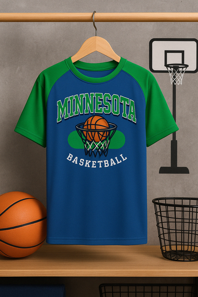 Minnesota Timberwolves NBA Basketball Raglan Sleeve T-Shirt