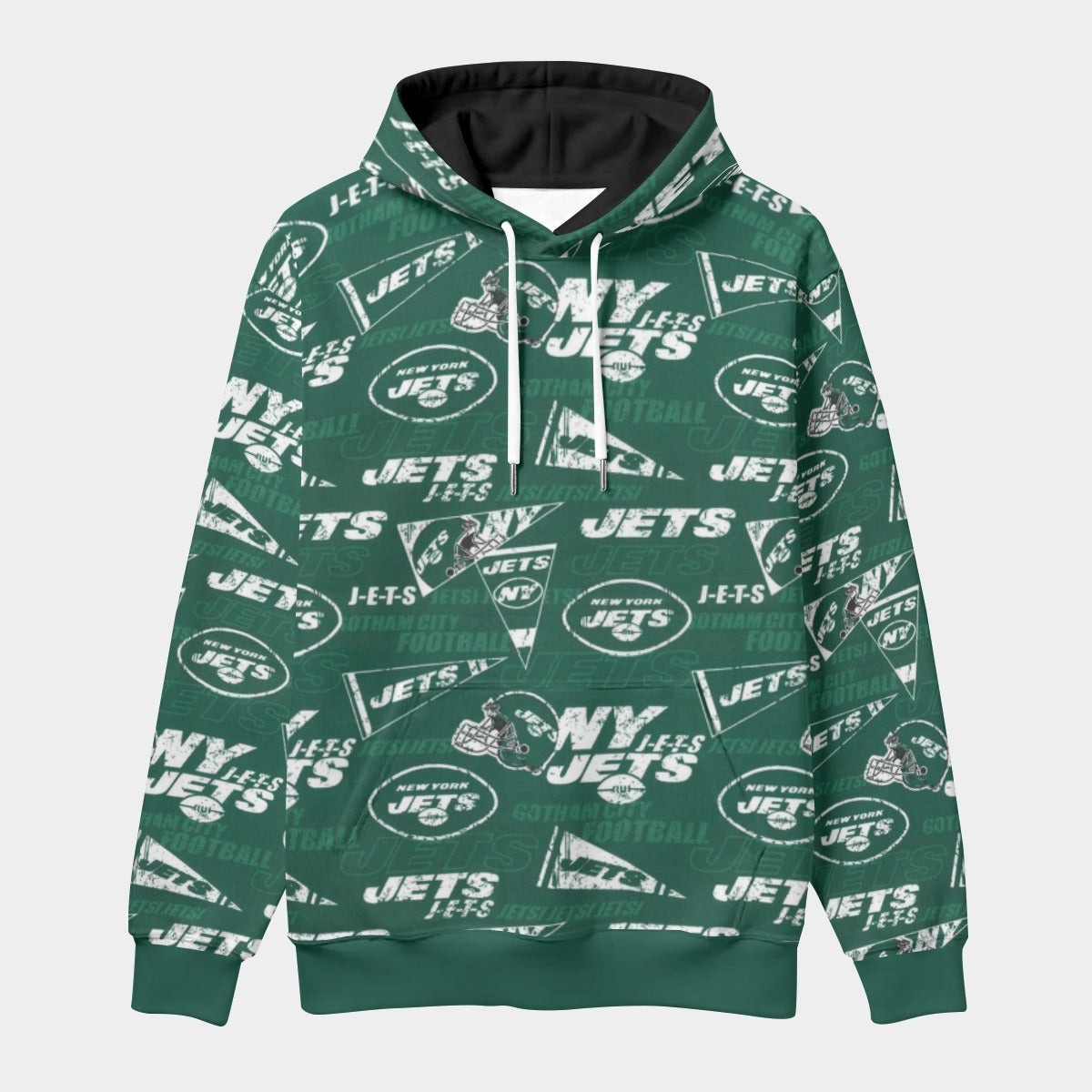 New York Jets Classic Pullover Hoodie with Front Pocket and Drawstring