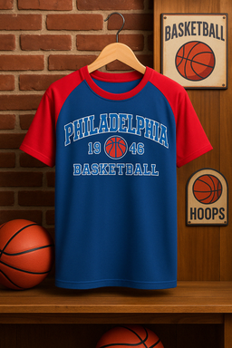 Philadelphia 76ers NBA Basketball Raglan Sleeve T-Shirt