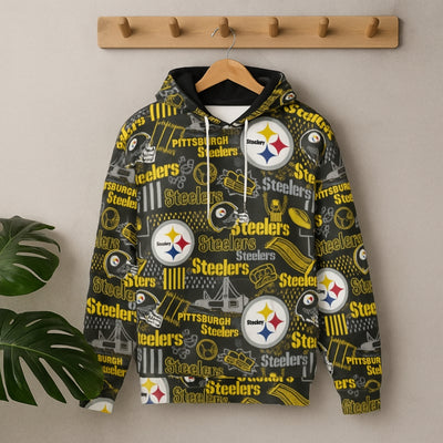 Pittsburgh Steelers Classic Pullover Hoodie with Front Pocket and Drawstring