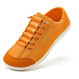 HOBIBEAR Wide Toe Barefoot Shoes for Unisex Minimalist Artificial Leather Sneakers Lightweight Adjustable Slip On Walking Shoes
