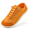 HOBIBEAR - Zapatos descalzos de punta ancha para unisex, zapatillas minimalistas de cuero artificial, ligeras, ajustables y sin cordones para caminar