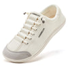 HOBIBEAR - Zapatos descalzos de punta ancha para unisex, zapatillas minimalistas de cuero artificial, ligeras, ajustables y sin cordones para caminar