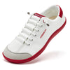 HOBIBEAR - Zapatos descalzos de punta ancha para unisex, zapatillas minimalistas de cuero artificial, ligeras, ajustables y sin cordones para caminar