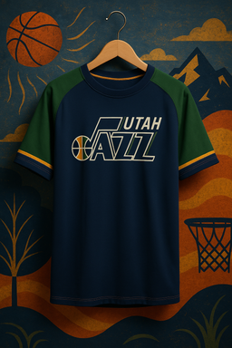 Utah Jazz NBA Basketball Raglan Sleeve T-Shirt