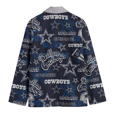 Football Dallas Cowboys tie dye Casual Flat Lapel Collar Blazer - Jacketon