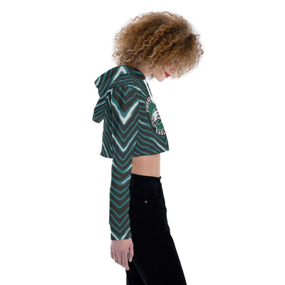 Nfl Football Philadelphia Eagles zebra stripe design  Women's Crop Top Hoodie - Jacketon