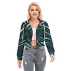 Nfl Football Philadelphia Eagles zebra stripe design  Women's Crop Top Hoodie With Zipper Closure - Jacketon