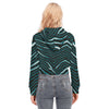 Nfl Football Philadelphia Eagles zebra stripe design  Women's Crop Top Hoodie With Zipper Closure - Jacketon