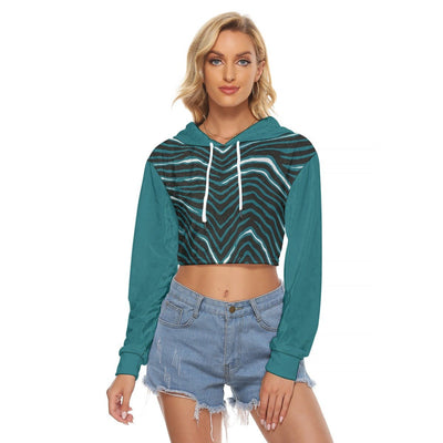 Nfl Football Philadelphia Eagles zebra stripe design  Women's Crop Top Hoodie|Velvet - Jacketon