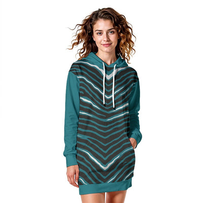 Nfl Football Philadelphia Eagles zebra stripe design  Women's Heavy Fleece Long Hoodie - Jacketon