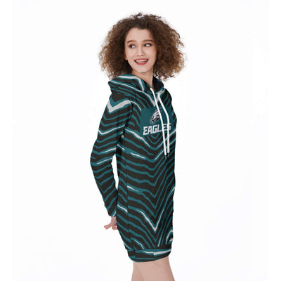 Nfl Football Philadelphia Eagles zebra stripe design  Women's Long Hoodie - Jacketon