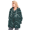 Nfl Football Philadelphia Eagles zebra stripe design  Women's Long Hoodie With Zipper Closure - Jacketon