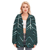 Nfl Football Philadelphia Eagles zebra stripe design  Women's Long Hoodie With Zipper Closure - Jacketon
