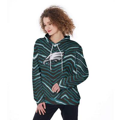 Nfl Football Philadelphia Eagles zebra stripe design  Women's Pullover Hoodie - Jacketon