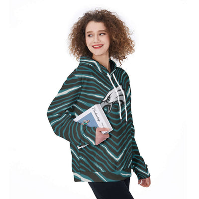 Nfl Football Philadelphia Eagles zebra stripe design  Women's Pullover Hoodie - Jacketon