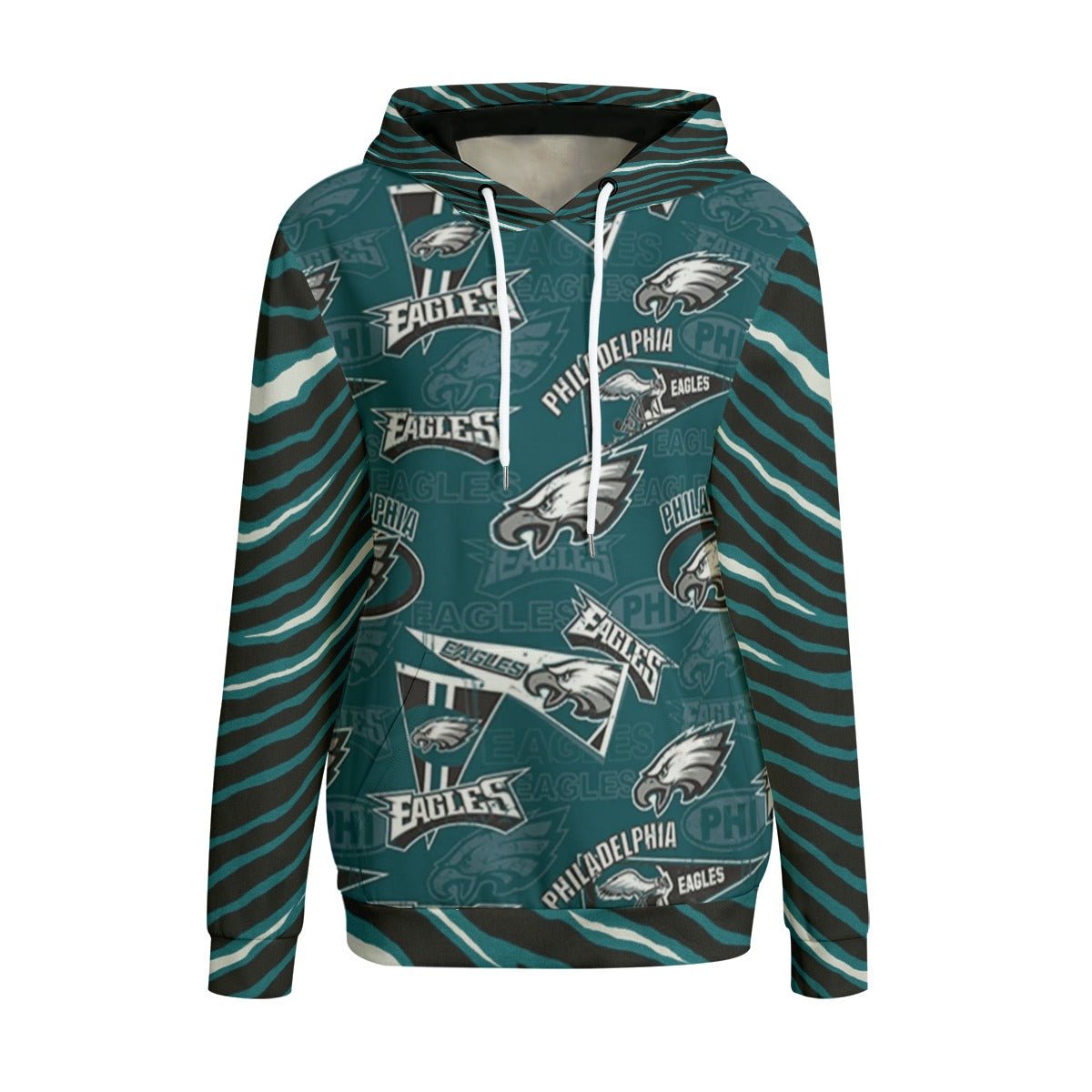 Nfl Football Philadelphia Eagles zebra stripe design  Women's Pullover Hoodie | Interlock - Jacketon