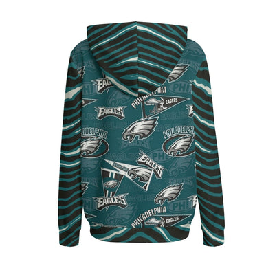 Nfl Football Philadelphia Eagles zebra stripe design  Women's Pullover Hoodie | Interlock - Jacketon