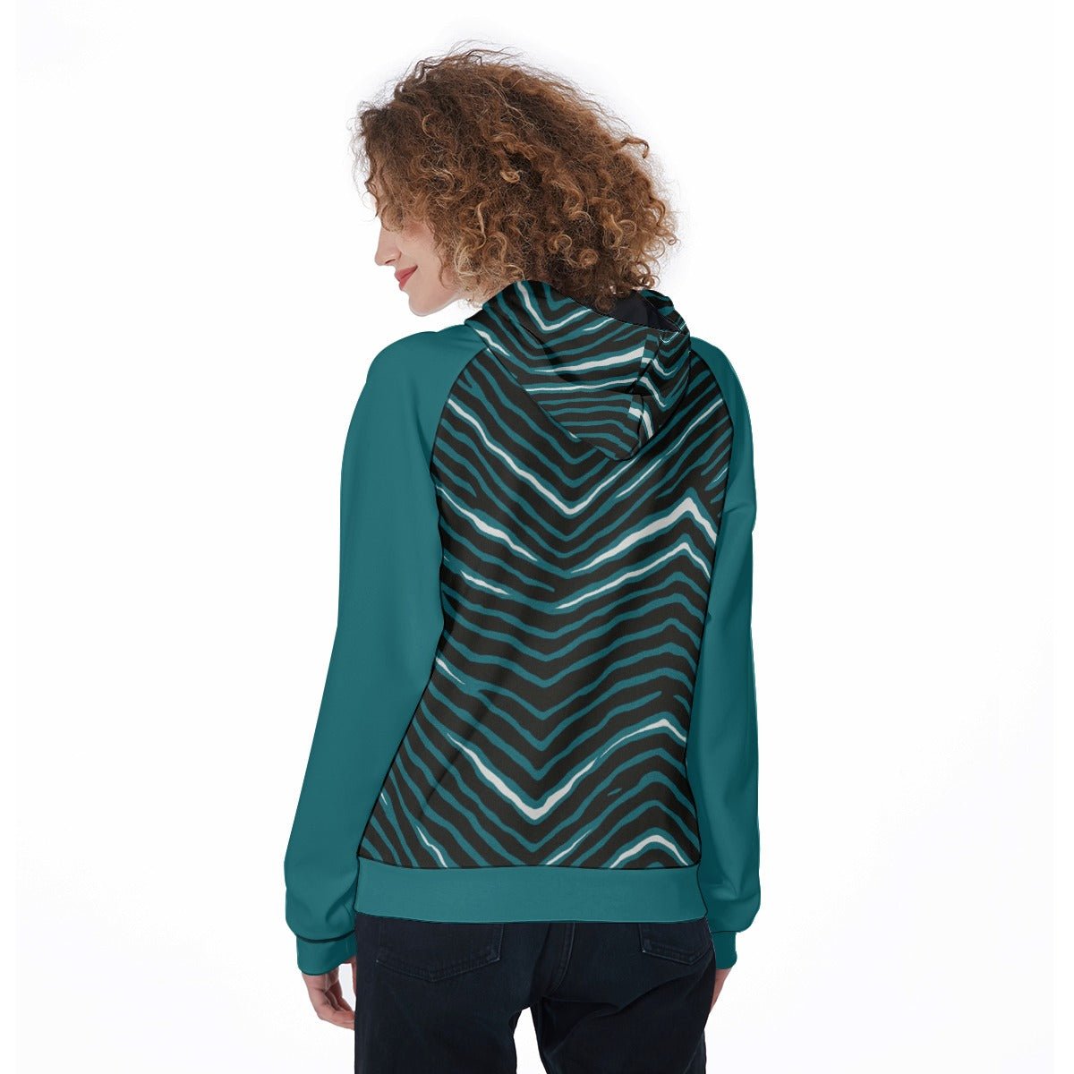 Nfl Football Philadelphia Eagles zebra stripe design Women's Raglan Pullover Hoodie - Jacketon