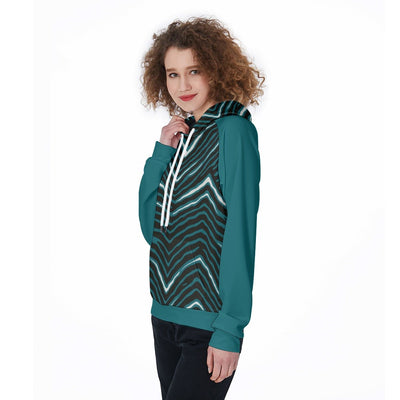 Nfl Football Philadelphia Eagles zebra stripe design Women's Raglan Pullover Hoodie - Jacketon