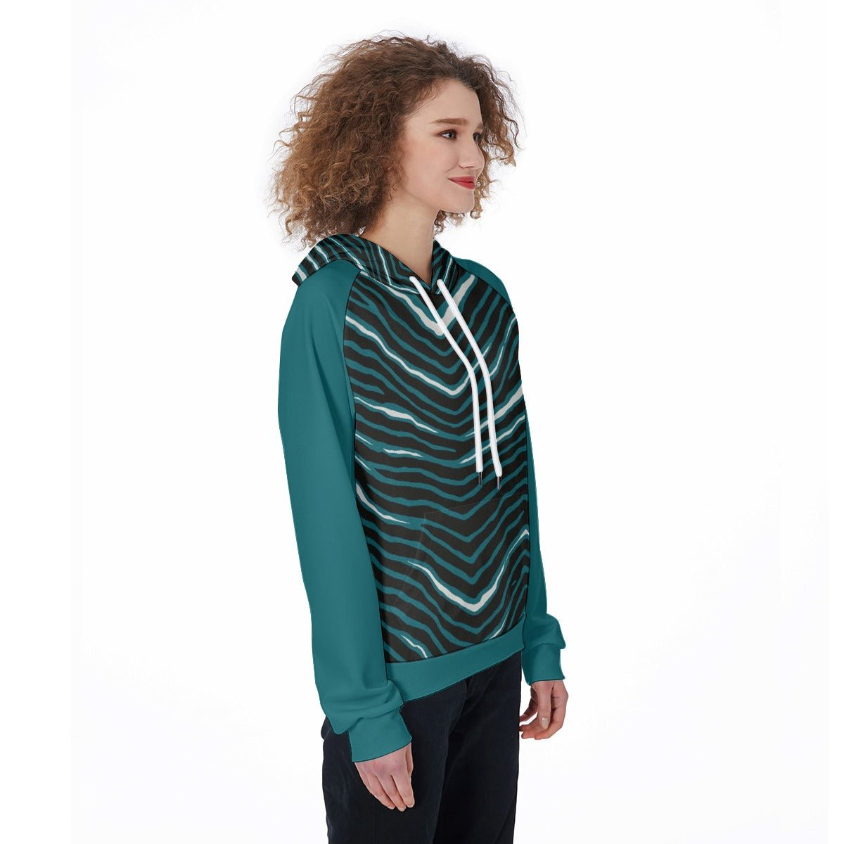 Nfl Football Philadelphia Eagles zebra stripe design Women's Raglan Pullover Hoodie - Jacketon