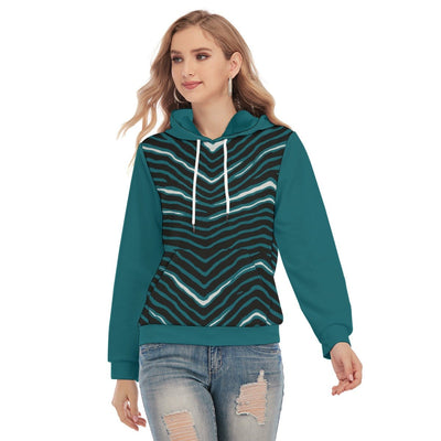 Nfl Football Philadelphia Eagles zebra stripe design Women's Slim Pullover Hoodie - Jacketon