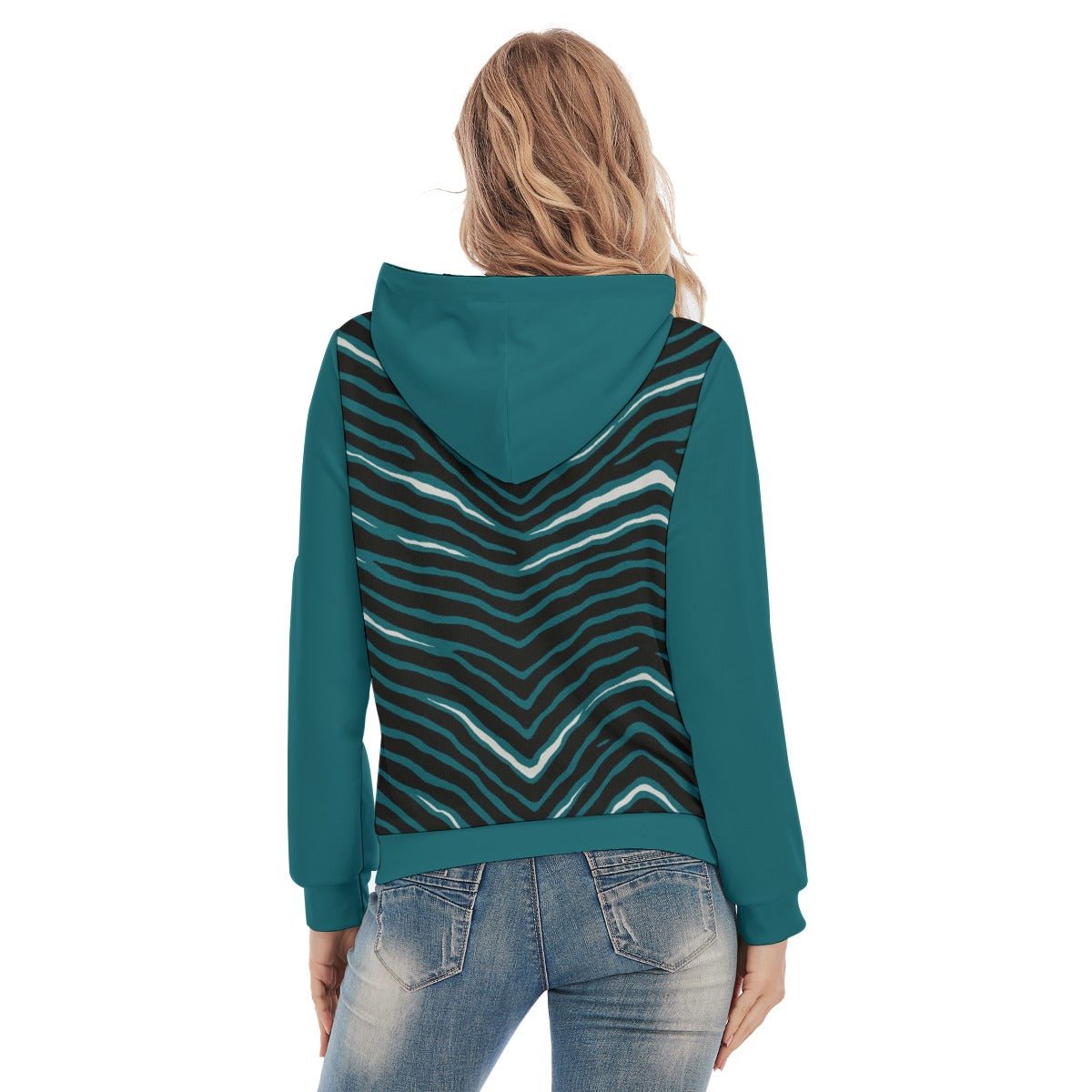 Nfl Football Philadelphia Eagles zebra stripe design Women's Slim Pullover Hoodie - Jacketon