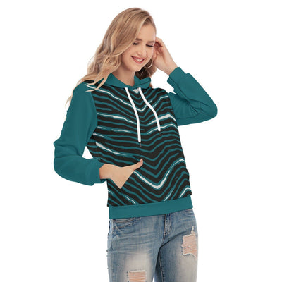 Nfl Football Philadelphia Eagles zebra stripe design Women's Slim Pullover Hoodie - Jacketon