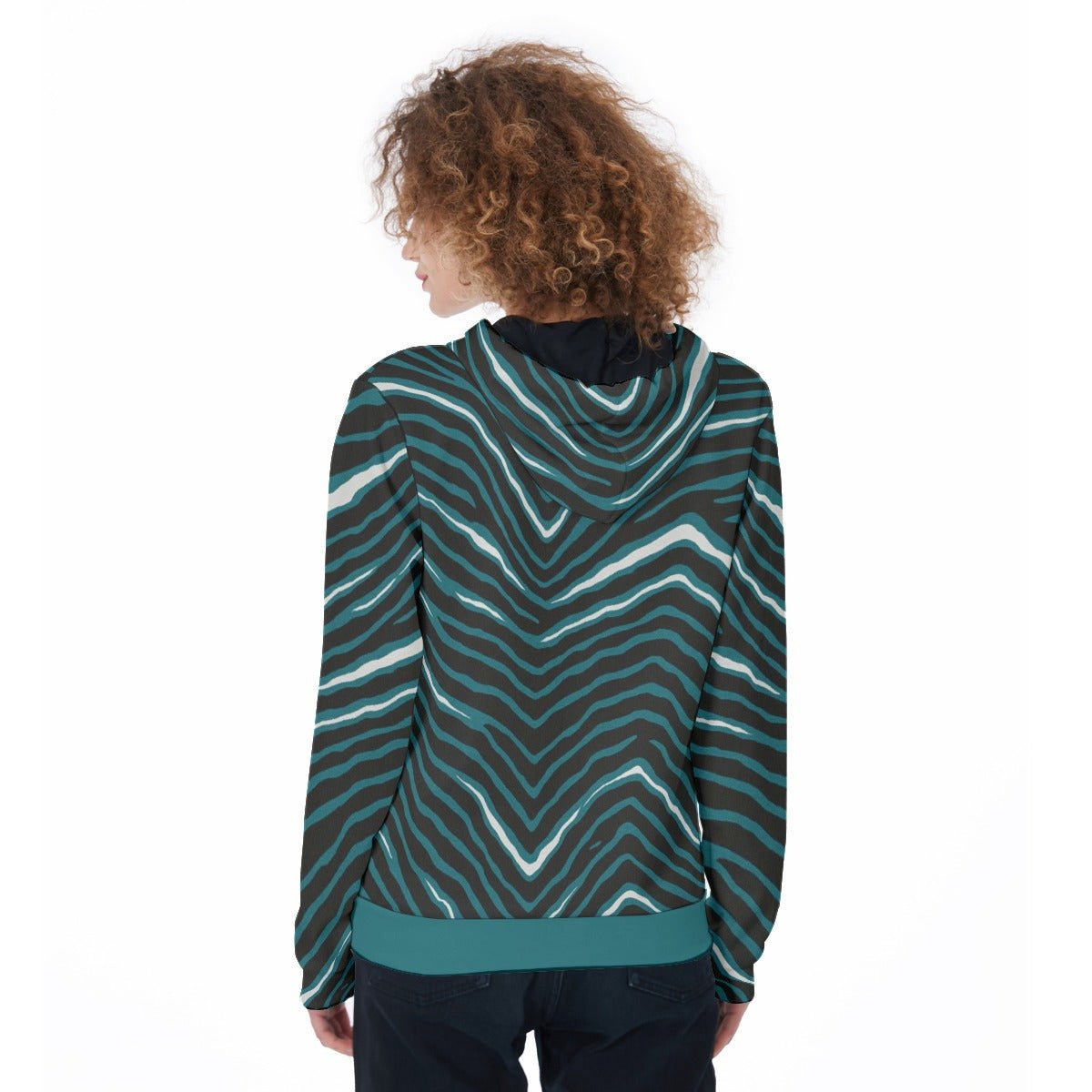 Nfl Football Philadelphia Eagles zebra stripe design Women's Zip Up Hoodie - Jacketon