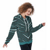 Nfl Football Philadelphia Eagles zebra stripe design Women's Zip Up Hoodie - Jacketon